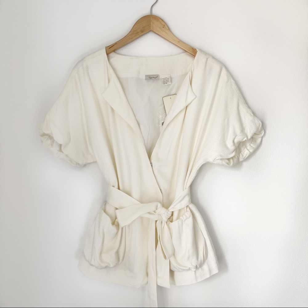 Spiegel Ivory Blouse with Tie Waist